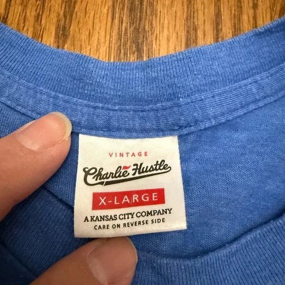 Charlie Hustle KC Comets Graphic Blue T-Shirt - Picture 2 of 4